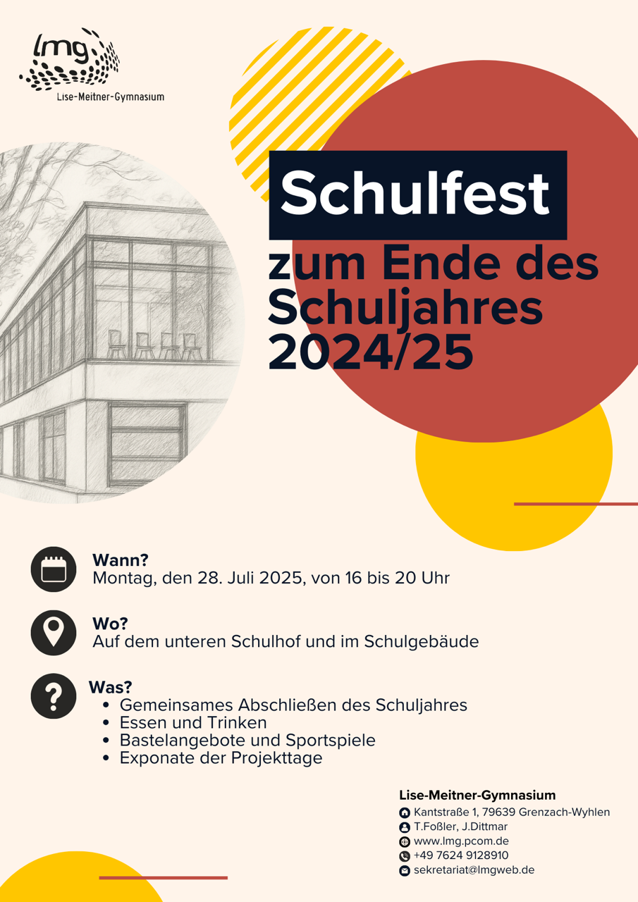 2025 Schulfest Flyer